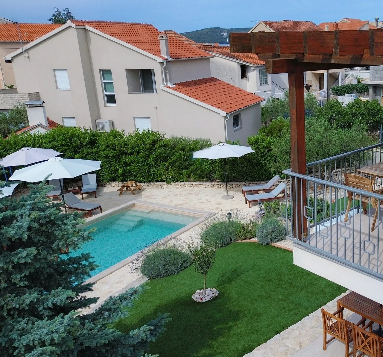 pool from the balcony