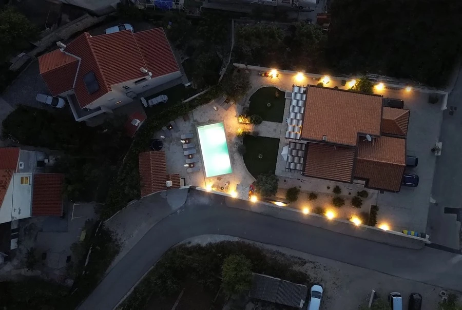 house and pool dronview